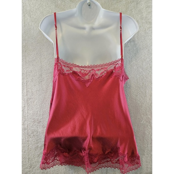 Soma Sensual Lace Camisole Womens XXL Pink Red Satin Sleepwear Lingerie Top - Picture 8 of 14